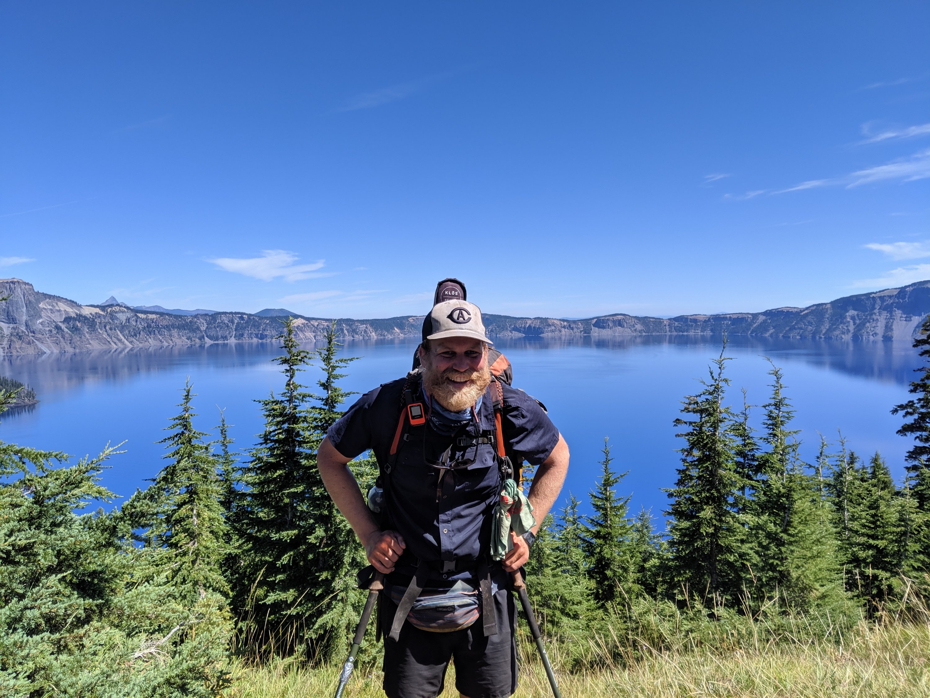 Soren standing in front of Crater Lake