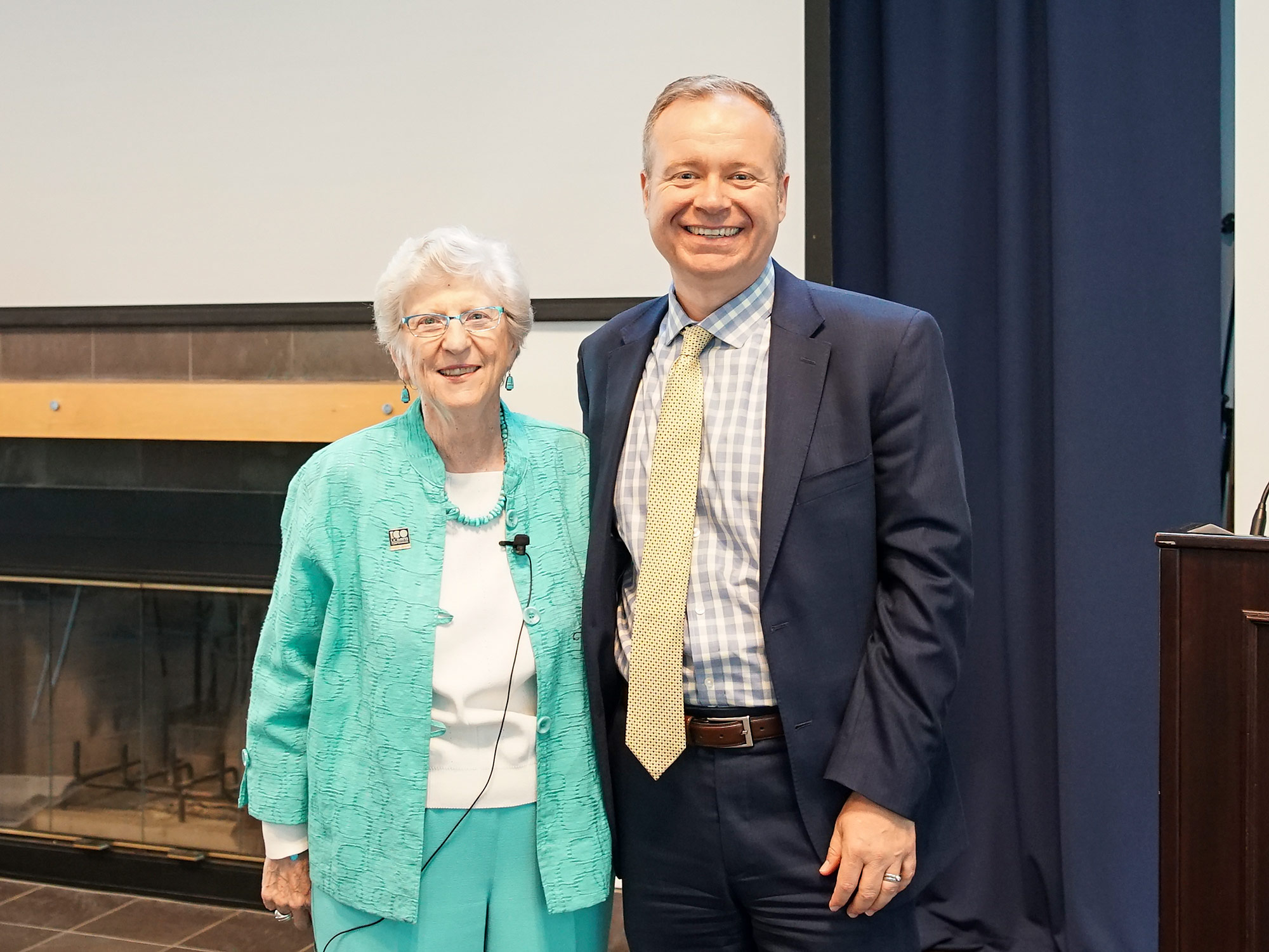 UC Davis alumna Janet Elsea and Vice Chancellor Shaun Keister