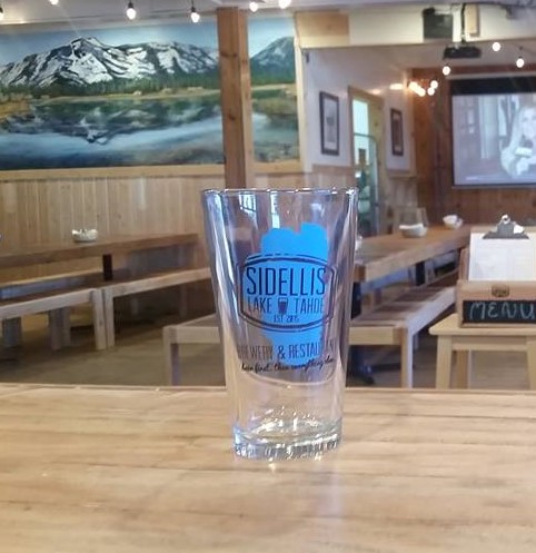 Glass from Sidellis Lake Tahoe Brewery