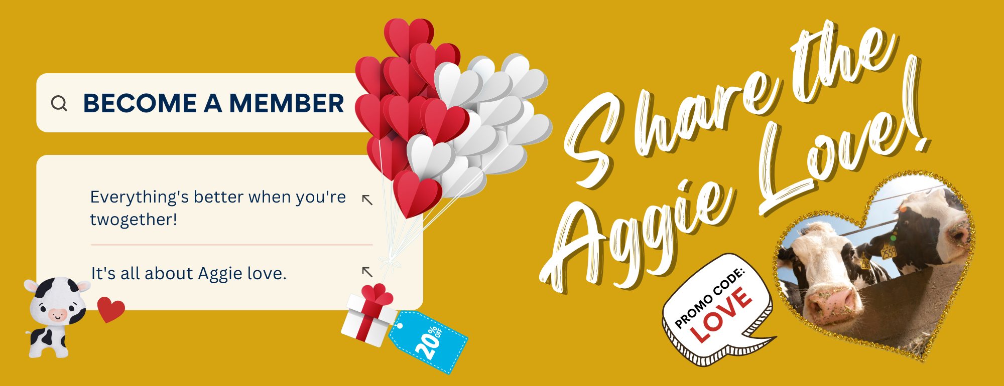 Membership Aggie Sweetheart Sale for 20% off use promo code LOVE