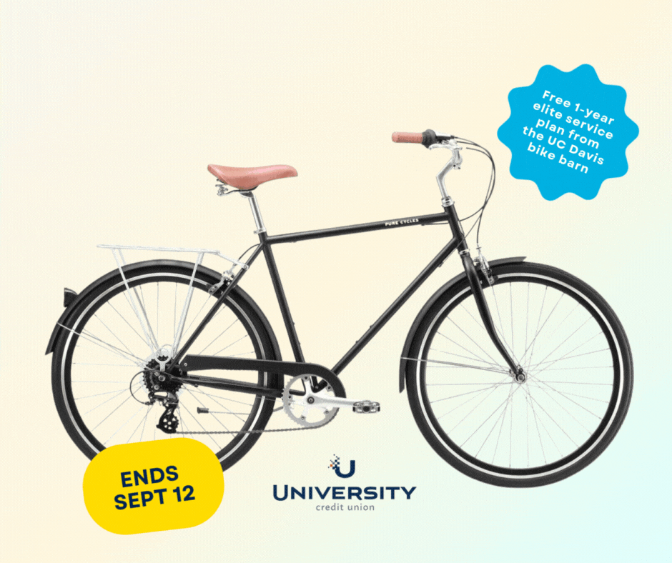 Visual moving graphic of the Aggie Welcomes bike