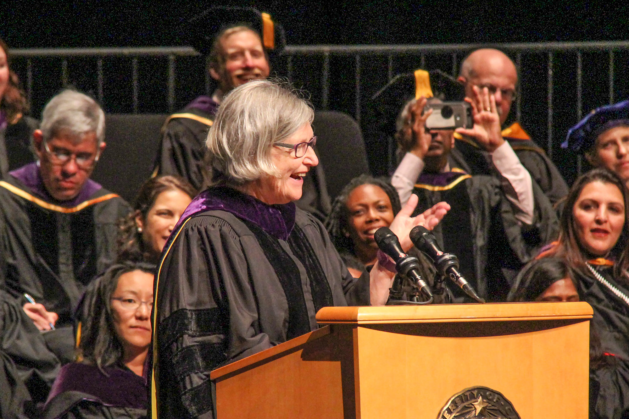Sister Simone Campbell gives law school commencement address in 2017. (Sam Sellers/UC Davis)