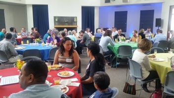 People at the alumni center 