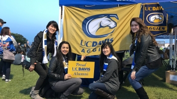 Alumni at sporting event