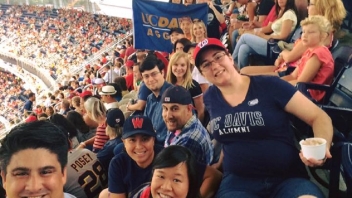 Aggies at a soccer game 