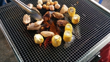 Food on a grill 