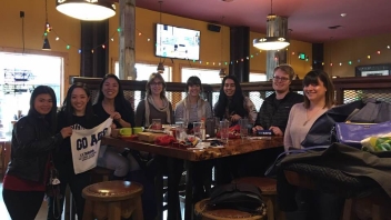 Group of UC Davis alumni at a happy hour