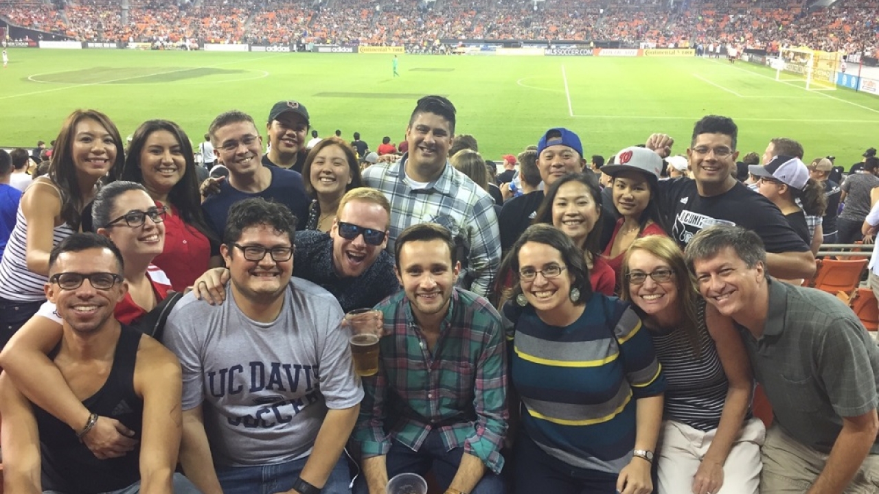Aggies at a soccer game