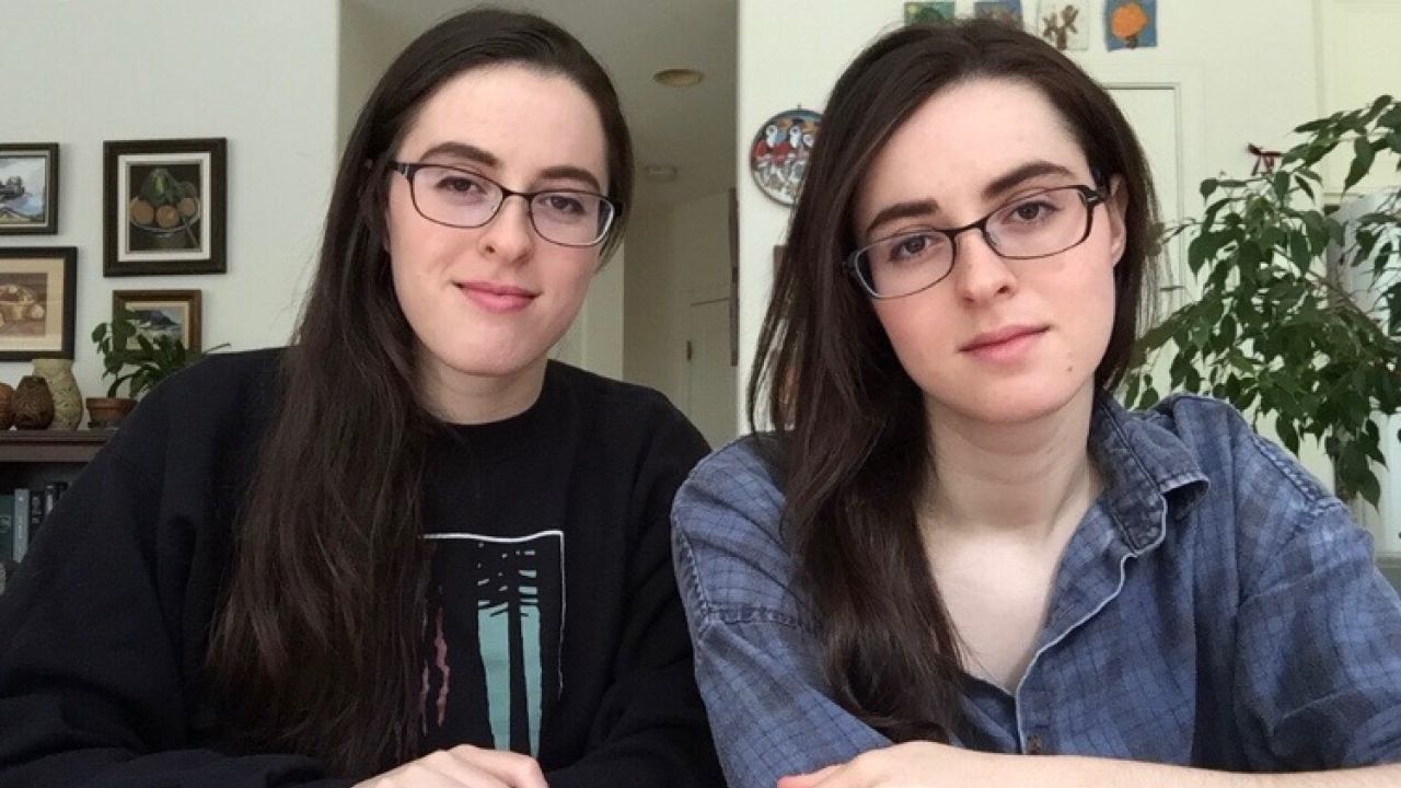 Livia Morris (left) and Julia Morris (right) interview guests for the Future of Work from their family home in Davis. (Courtesy)