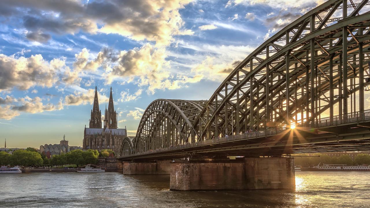 Bridge over water in Cologne.