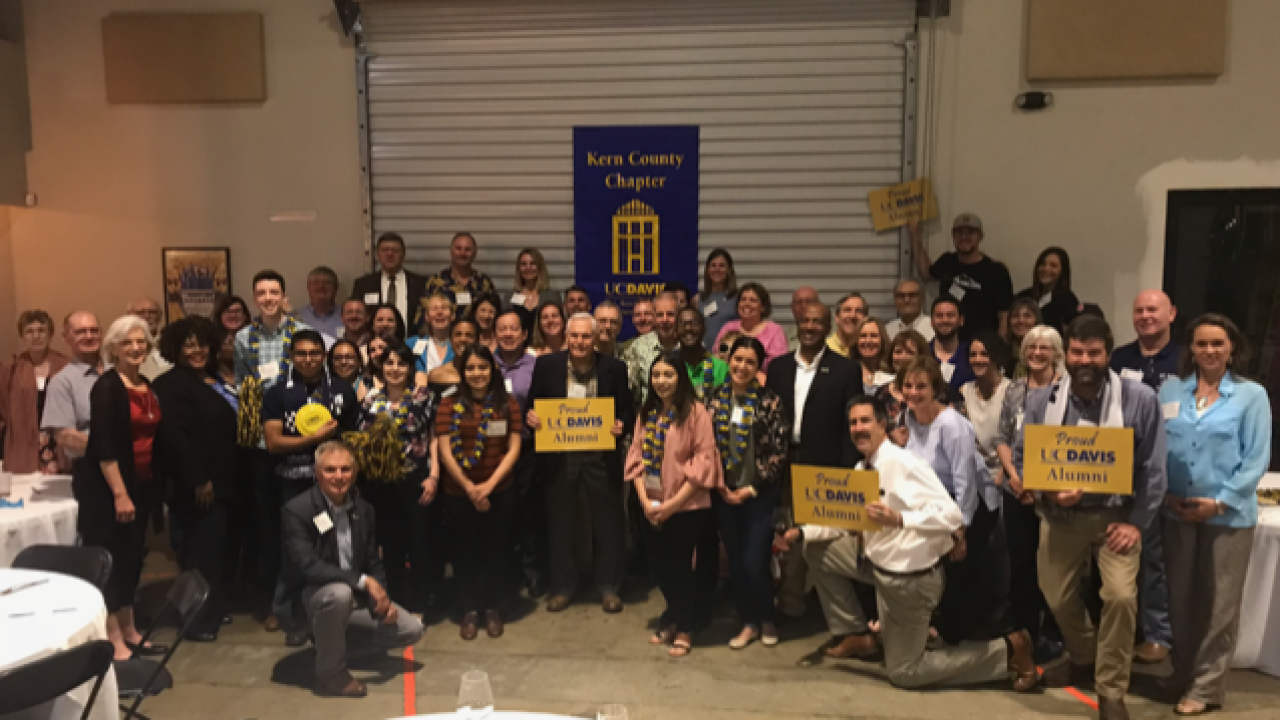 Group of alumni and friends at the 2018 spring Bakersfield dinner