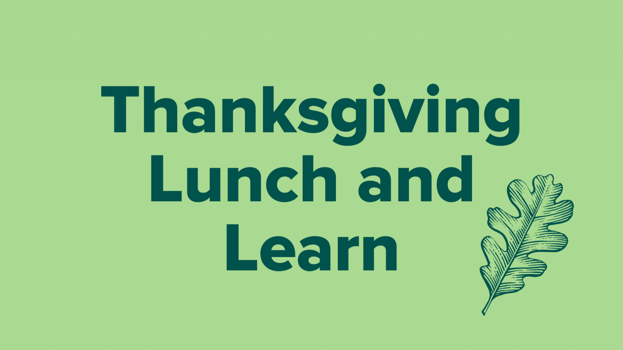 Thanksgiving Lunch and Learn