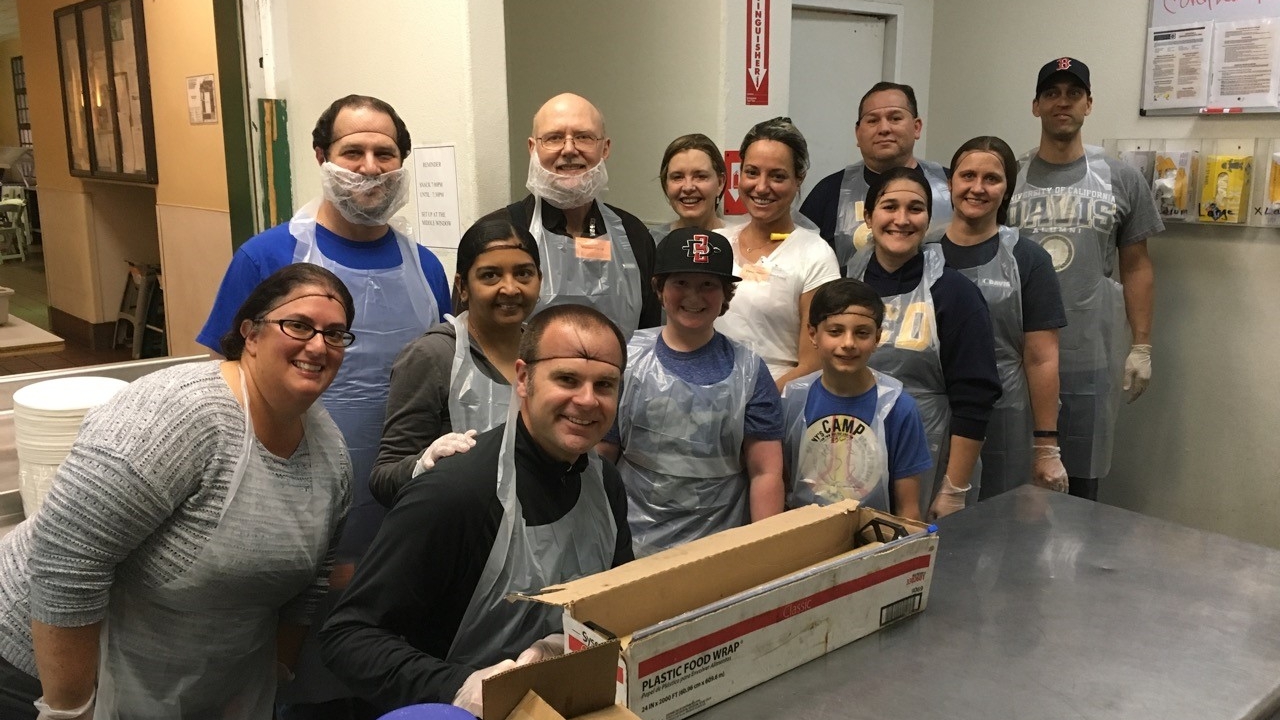 Group of alumni and friends at the 2018 Father Joe's Community Service Event 