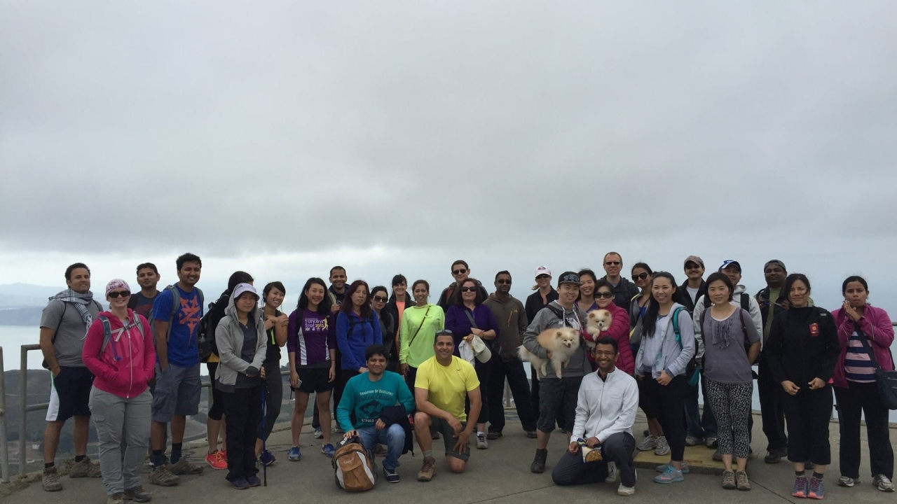 Group of alumni and friends at a hike