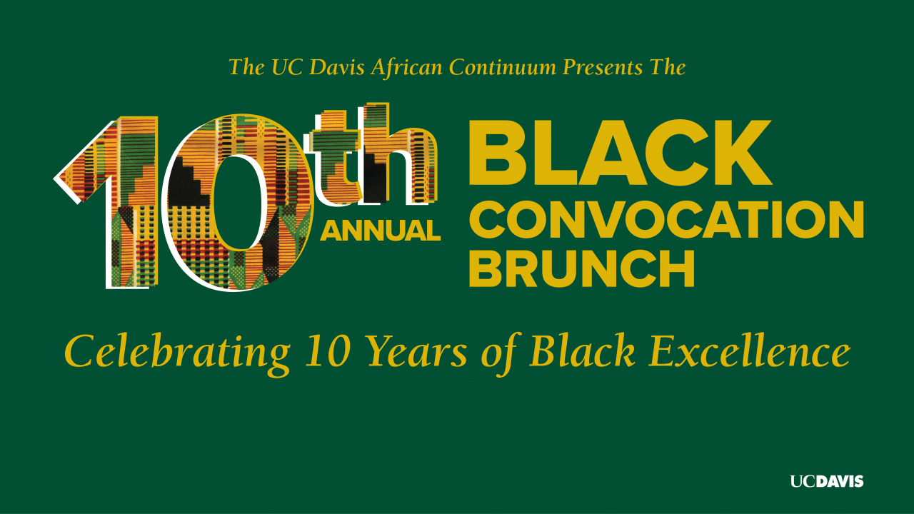 Text reads "10th Annual Black Convocation Brunch" on a green background