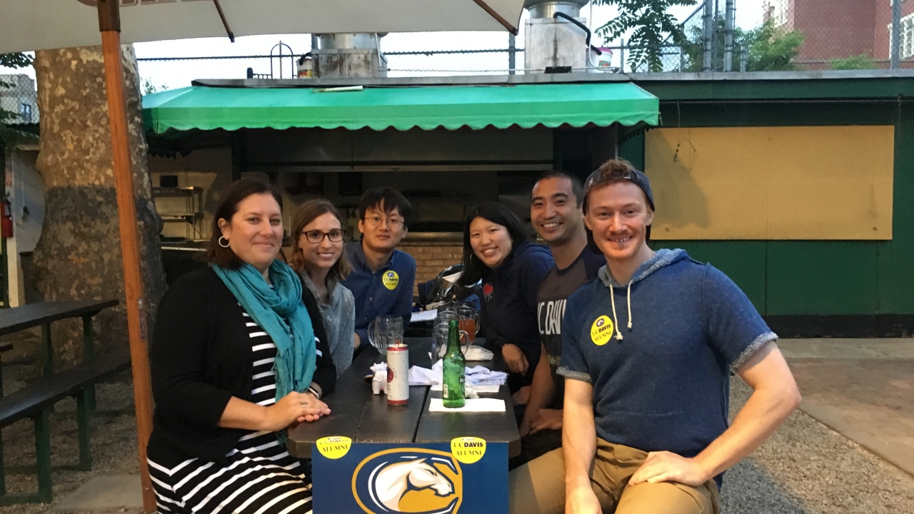 group at a picnic table