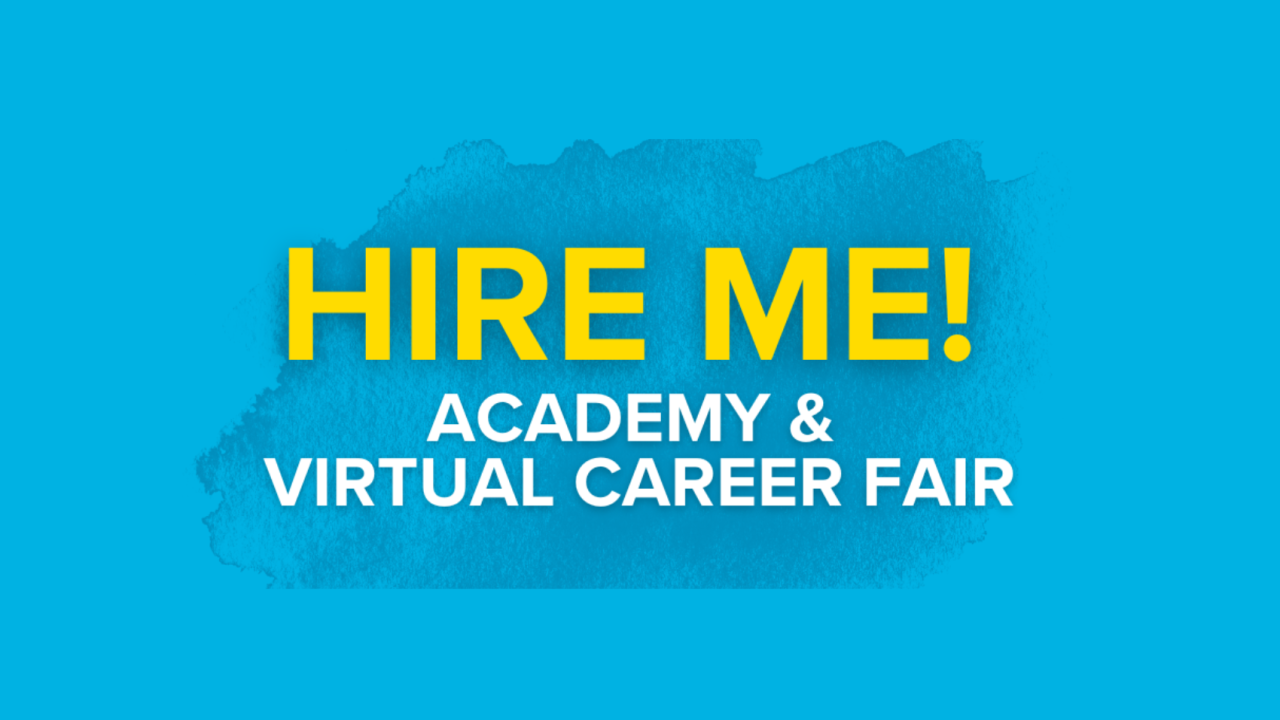Hire Me banner for event