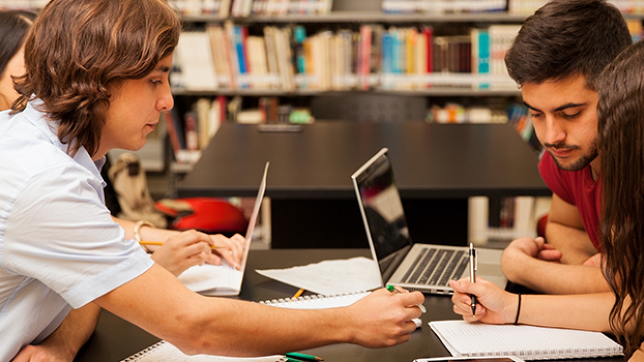 students studying