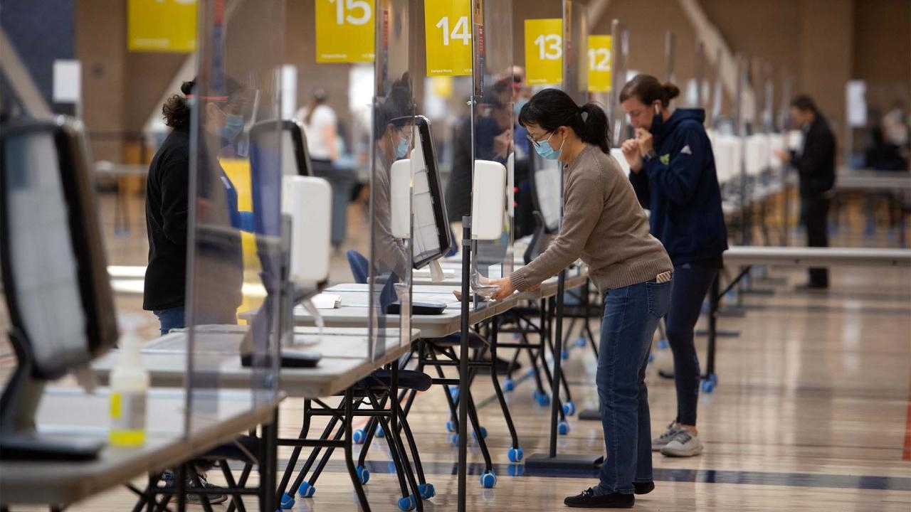 Image of UC DAVIS covid testing center