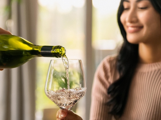 Women drinking wine