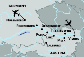 Map of Germany and Austria 