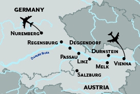 Map of Germany and Austria