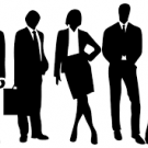 Black and white clip art of business people 