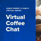 image of two coffee cups and text that says "Virtual Coffee Chat"