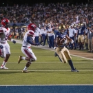 Football player catching the ball