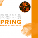 Text reads: "Spring Internship & Career Fair" and includes the UC Davis Internship and Career Center wordmark 