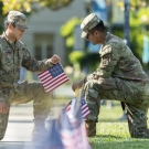 ROTC Students placing Flags on the UC Davis Quad