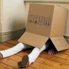 Person with Box Over Head
