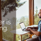 Image of man typing on laptop. Text reads: Your next career is waiting 