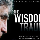 The Wisdom of Trauma written in grey text with the side profile of a man in the corner