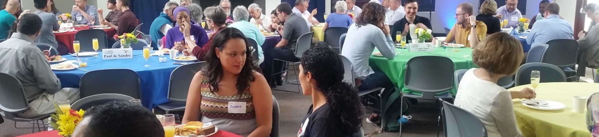 People at the alumni center 