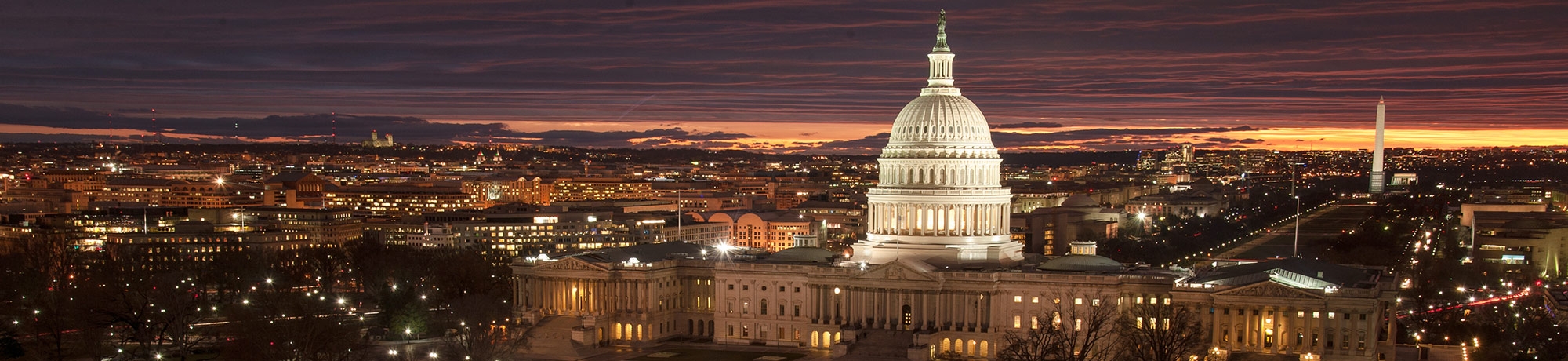 Government buildings over a sky