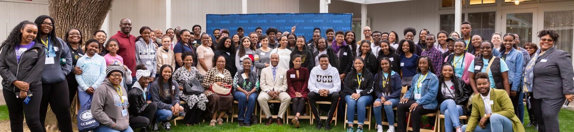 Group of alumni and students at the Chancellor's Residence