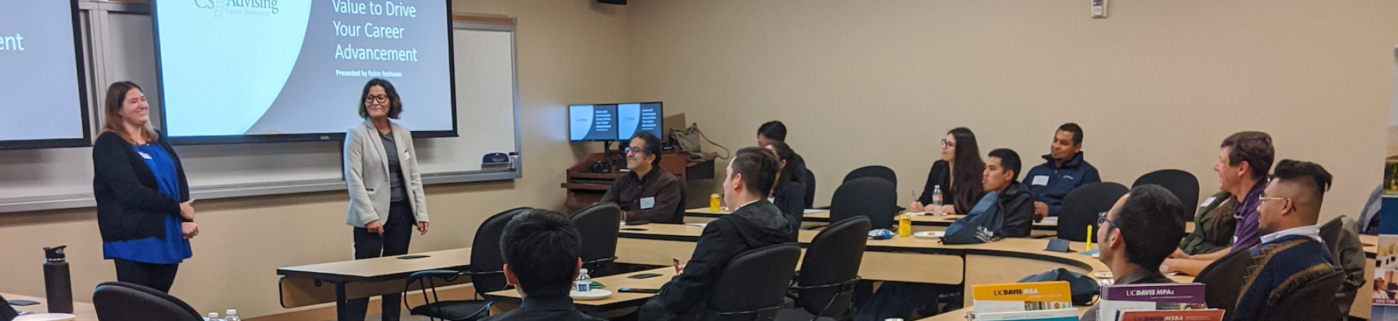 Career advising workshop at the Graduate School of Management's San Ramon campus.